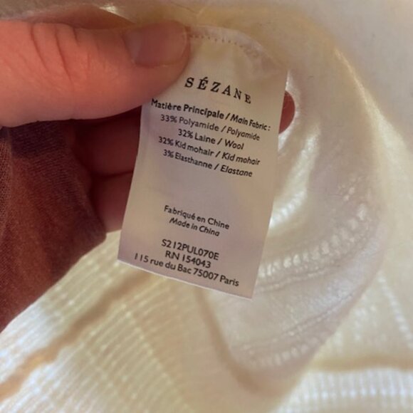 Sezane Ivory V-Neck Sweater - Picture 8 of 10